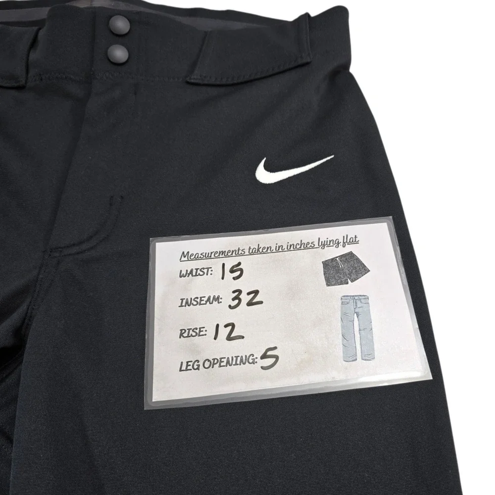 Nike Baseball Pants Mens Small Black Polyester Slim Fit FZ1369-010 Move To Zero
